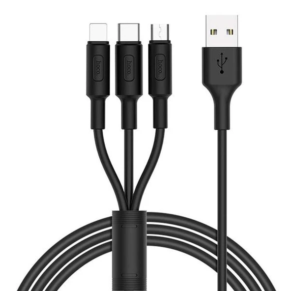 Hoco X25 3in1 Usb Şarj ve Data Kablosu 1m ürün görseli 1