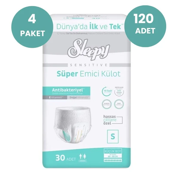 Sleepy Hasta Bezi Yetişkin Emici Külot S - Küçük - Small 120 Adet (4PKx30) ürün görseli 1