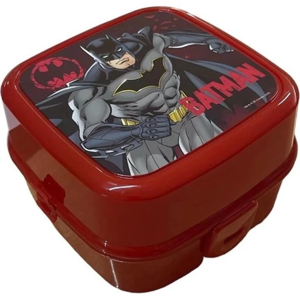 Beslenme Kutusu 4 Bölmeli Batman Kırmızı Renk Erkek Figürlü 1 Adet Yemek Saklama Kabı Beslenme Çantası ürün görseli 1