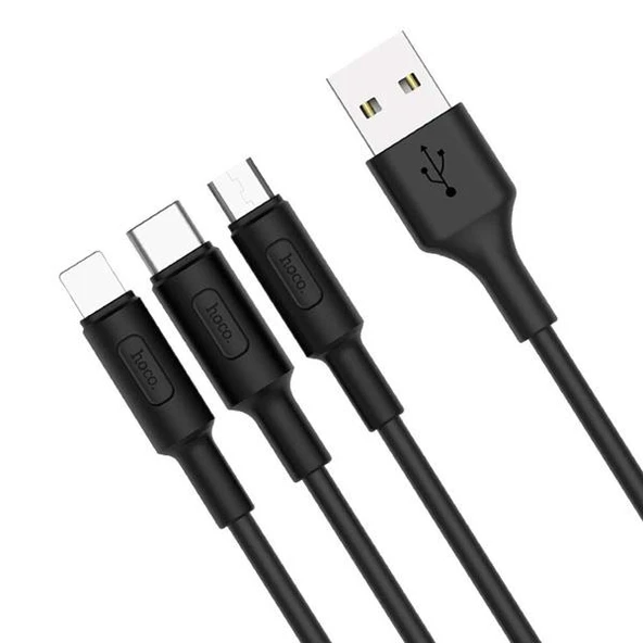 Hoco X25 3in1 Usb Şarj ve Data Kablosu 1m - Resim 2