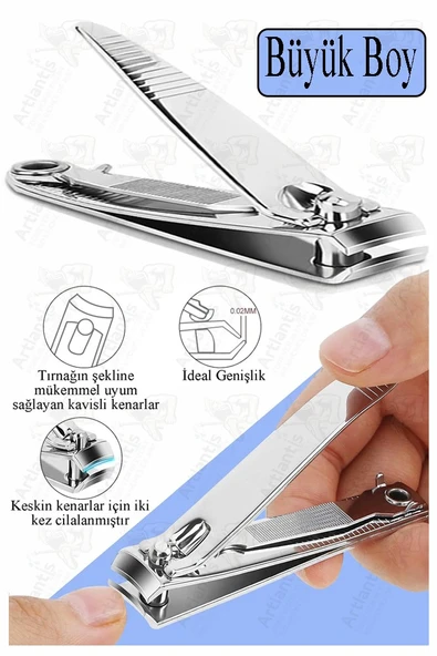 Tırnak Makası Büyük 1 Adet Premium El ve Ayak Tırnağı Makası Törpülü Paslanmaz Çelik Hassas Kesim Erkek Kadın Çocuk ürün görseli 1