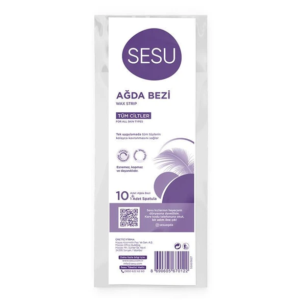 Sesu Ağda Bezi 1 Adet Spatula + 2 mt x 10 Adet ürün görseli 1