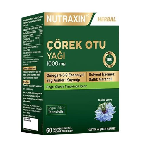 Nutraxin Çörek Otu Yağı 1000mg 60 Kapsül ürün görseli 1