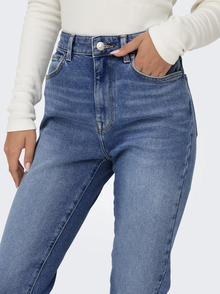 ONLY Bayan Düz Kesim Yüksek Bel Kot Pantolon 15283925 ürün görseli 1
