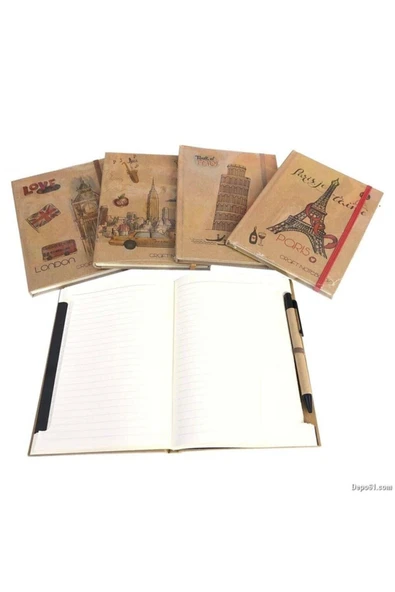 Liz Kraft 14x20 Ivory Sert Kapak Defter 96yp Kalemli Kfk129 ürün görseli 1