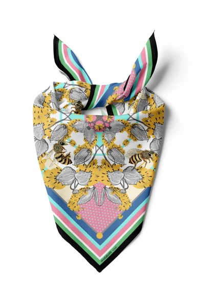 F55 ABSTRACT FLORAL BANDANA ürün görseli 1