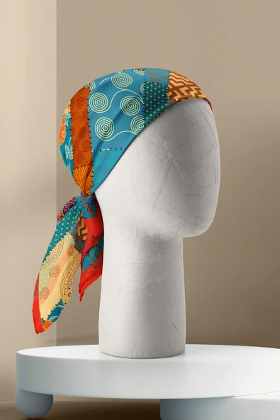 C2 ETNIK ŞALLI BANDANA DG12097 - Resim 3