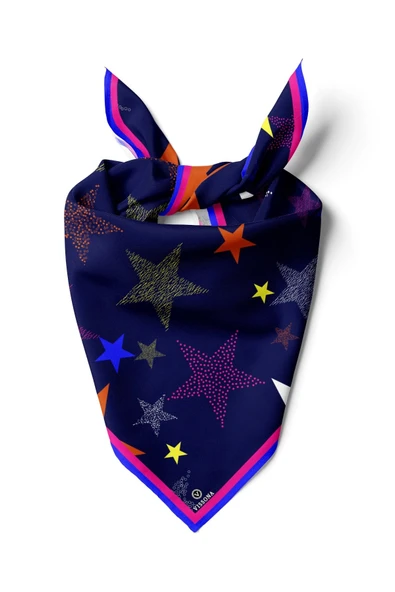 Vissona Geometrik Desenli İpek Bandana ürün görseli 1