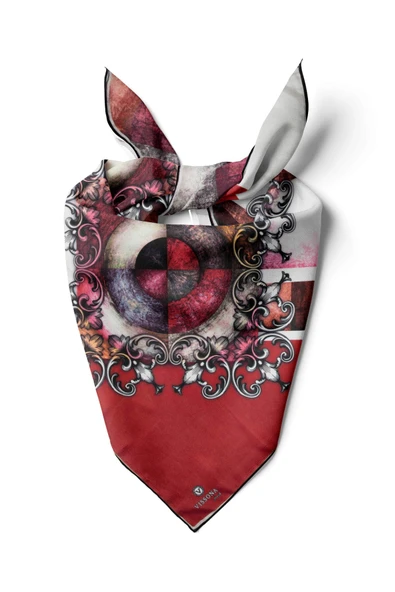 %100 İpek Kadın Desenli Bandana 80x80 ürün görseli 1