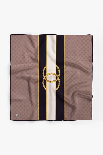 %100 İpek Kadın Desenli Bandana 80x80 ürün görseli 1