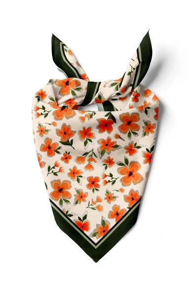 ÇITIR ÇİÇEK TASARIMLI BANDANA ürün görseli 1