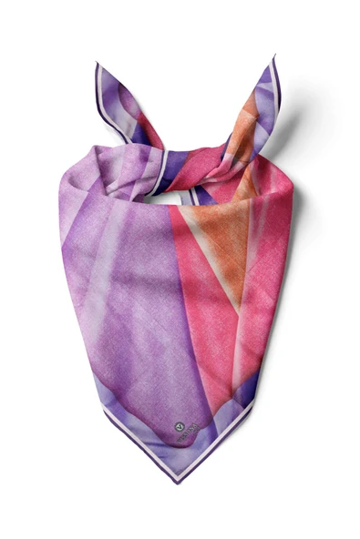 %100 İpek Kadın Desenli Bandana 80x80 ürün görseli 1