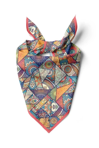 %100 İpek Mandala Desenli Kadın Bandana ürün görseli 1