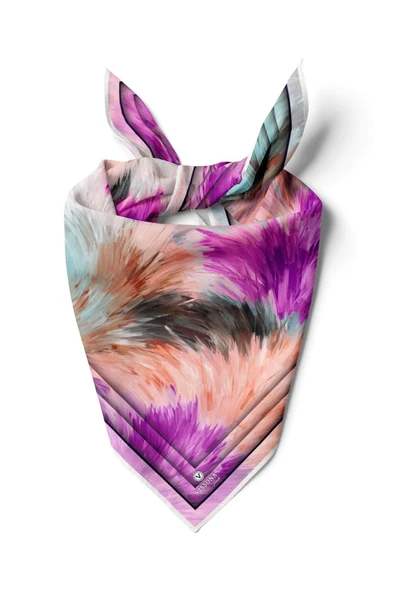 %100 İpek Kadın Desenli Bandana 80x80 ürün görseli 1