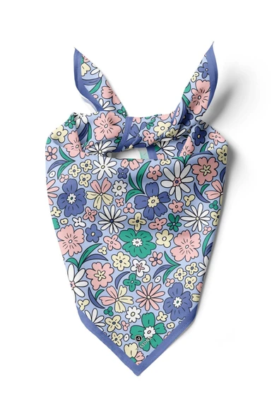 %100 İpek Çiçek Desenli Kadın Bandana ürün görseli 1