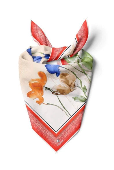 %100 İpek Kadın Desenli Bandana 80x80 ürün görseli 1