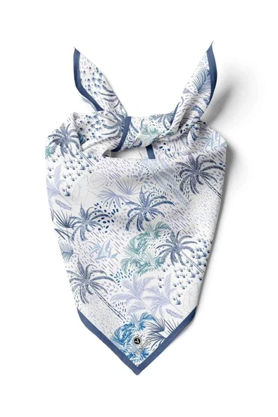 100% Silk Headscarf for Women - 22"x 22" inch Hair Scarf Tree Pattern Silk Headscarf Bandanas Square Silk 60370 ürün görseli 1