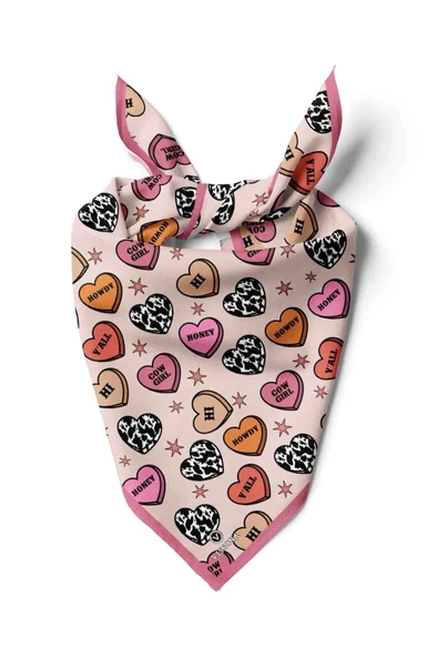 100% Silk Headscarf for Women - 22"x 22" inch Hair Scarf Heart Pattern Silk Headscarf Bandanas Square Silk 60364 ürün görseli 1