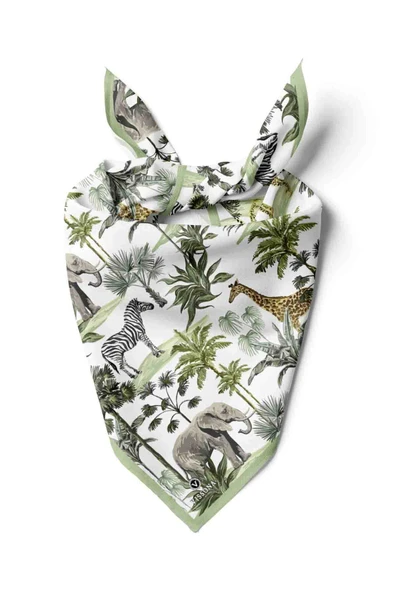 100% Silk Headscarf for Women - 22"x 22" inch Hair Scarf Tropical Pattern Silk Headscarf Bandanas Square Silk 60373 ürün görseli 1