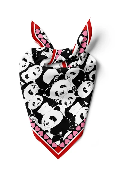 Vissona Panda Desenli İpek Bandana ürün görseli 1