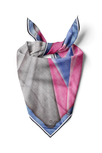 %100 İpek Kadın Desenli Bandana 80x80 ürün görseli 1