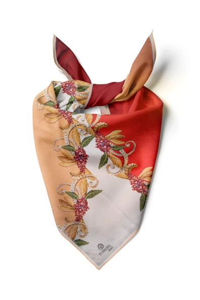 %100 İpek Kadın Desenli Bandana 80x80 ürün görseli 1