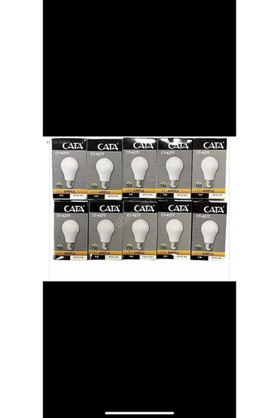Cata Ct-4277 Led Ampül 6400k 9w E27 Beyaz Işık 10 Adet (9W=60W) 850 Lm ürün görseli 1