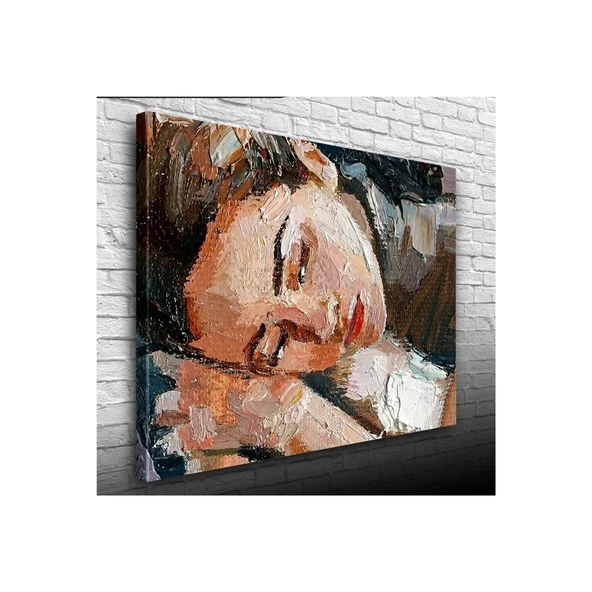 Yağlı Boya Kadın Portresi Kanvas Tablo 50 x 70 ürün görseli 1