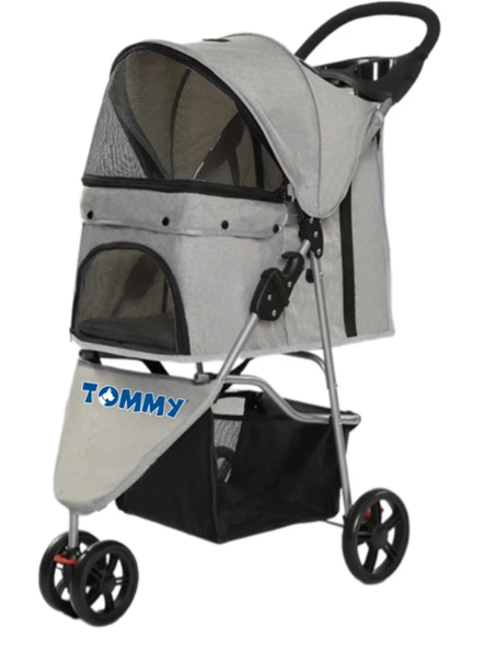 Tommy Evcil Hayvan Arabası Gri 81*45.5*101cm Max 15kg ürün görseli 1