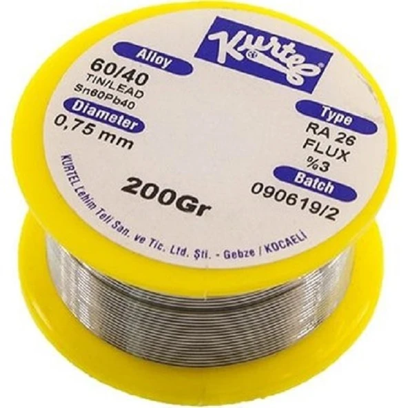 KURTEL 60/40 200 GR 0.75 MM LEHİM TELİ ürün görseli 1
