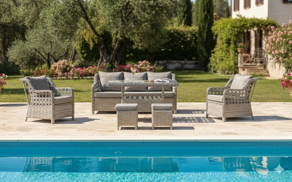 LİV Concept Lüks Rattan Oturma Ve Yemek Seti 7 Kişilik - Bahçe/balkon ürün görseli 1