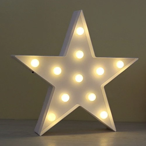 Led Işıklı Beyaz Yıldız Gece Lambası ürün görseli 1