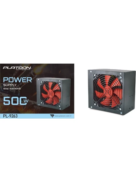 Platoon PL-9261 500W 12CM Kutulu Power Supply ürün görseli 1