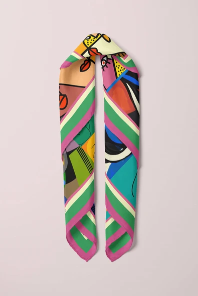 B13 HUMAN ABSTRACKT TASARIMLI BANDANA - Resim 6