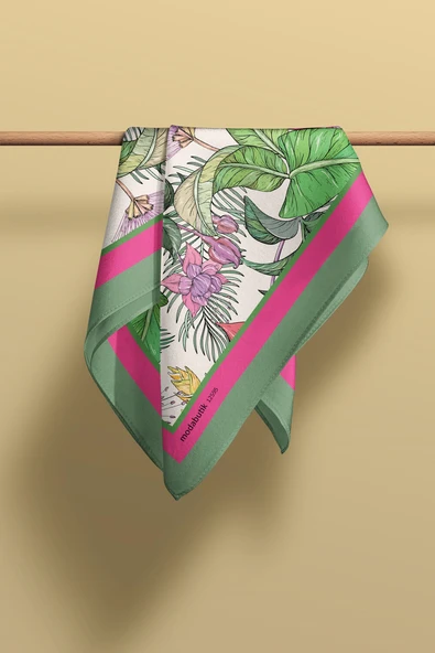 B116 TROPICAL FLOWERS BANDANA - Resim 6
