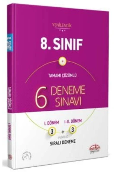 8. Sınıf 6 Deneme Sınavı Tamamı Çözümlü / Kolektif / Editör Yayınevi / 9786052804933 ürün görseli 1