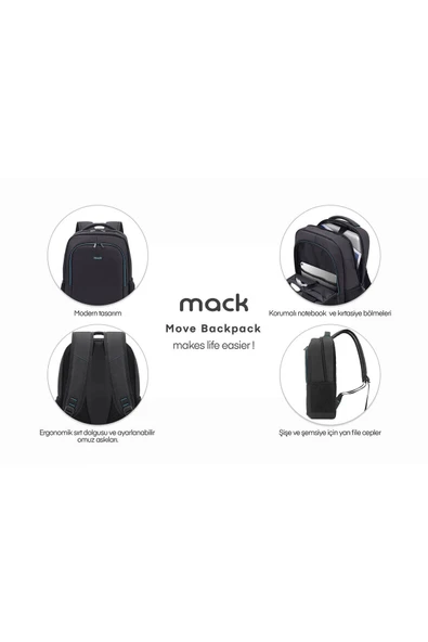 MCC-505 15.6" Move Notebook Sırt Çantası Siyah - Resim 7