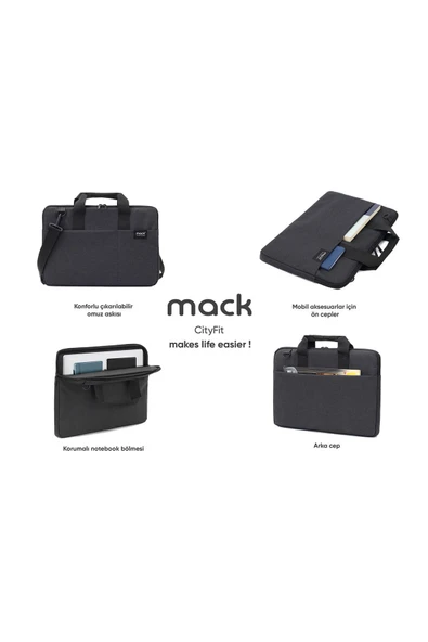 MCC-703 15.6" City Fit Notebook Çantası Siyah - Resim 7