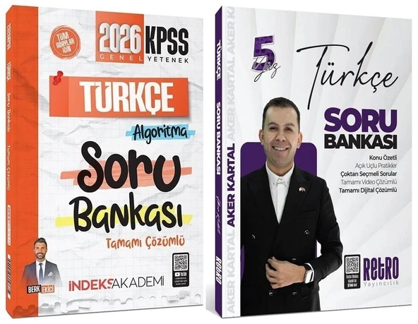 Retro + İndeks 2026 KPSS Türkçe 5Yüz Soru Bankası 2 li Set - Aker Kartal Retro + İndeks Akademi Yayıncılık ürün görseli 1