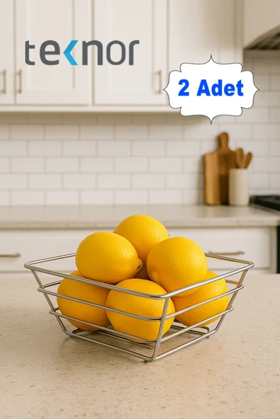 2'li Üçgen Sepet, Meyve Sepeti, Ekmek Sepeti, Modern Tel Sepet ürün görseli 1