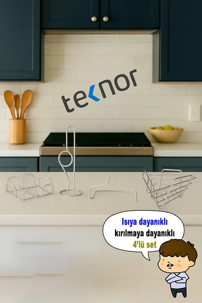 4'lü Servis Sunum Seti, Kağıt Havluluk, Kare Peçetelik, Üçgen Meyve Sepeti, Üçgen Nihale ürün görseli 1