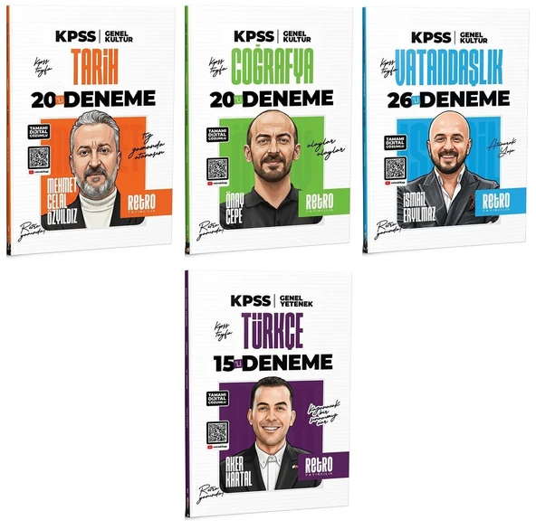 Retro 2026 KPSS Tarih + Coğrafya + Vatandaşlık + Türkçe 81 Deneme 4 lü Set Retro Yayıncılık ürün görseli 1