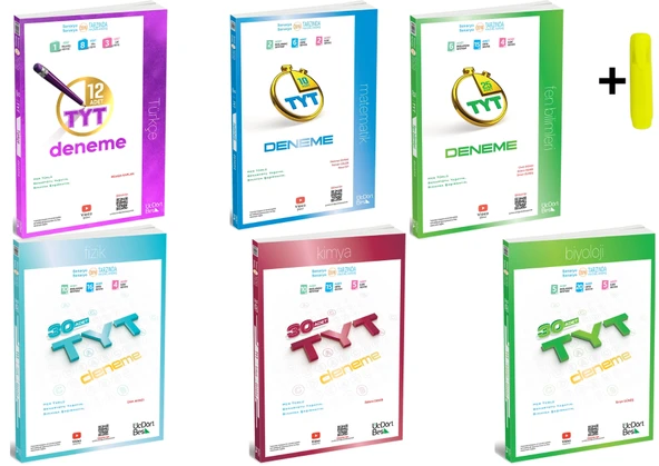 Üç Dört Beş TYT Matematik Fen Türkçe Fizik Kimya Biyoloji Deneme 6 Kitap Yeni ürün görseli 1