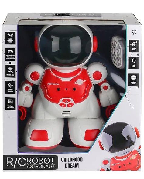 Pasifik Toys Uzaktan Kumandalı Akıllı Astronot Robot Işıklı Sesli Kırmızı DB05 ürün görseli 1