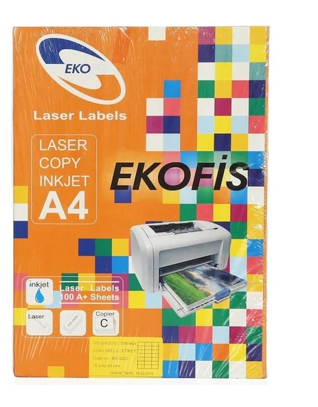 Ekofis Lazer Etiket 70x35 2400 lü ürün görseli 1