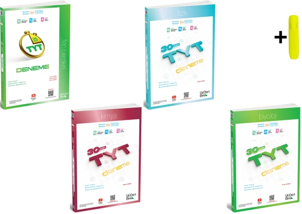 Üç Dört Beş TYT Fen Fizik Kimya Biyoloji Deneme 4 Kitap Yeni ürün görseli 1