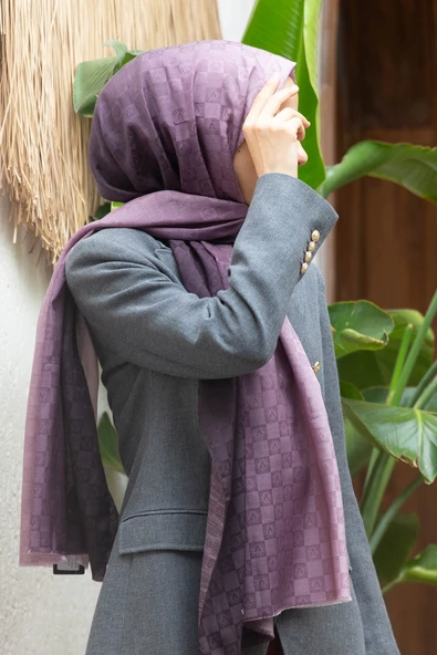 Vissona %57 İPEK %43 PAMUK Degrade Desenli Pudra 2 Renkli Şal -  70x190 Dikiş Tipi İtalyan Dikişli ürün görseli 1