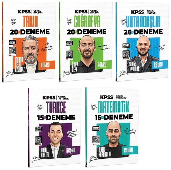 Retro 2026 KPSS Genel Yetenek Genel Kültür 96 Deneme 5 li Set Retro Yayıncılık ürün görseli 1