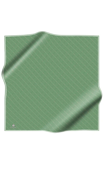 % 57 İPEK % 43 VİSKON Twill İpek Minik V Desenli Zümrüt Yeşili Renkli 90x90 Eşarp Dikim Şekli : El Dikişi ürün görseli 1