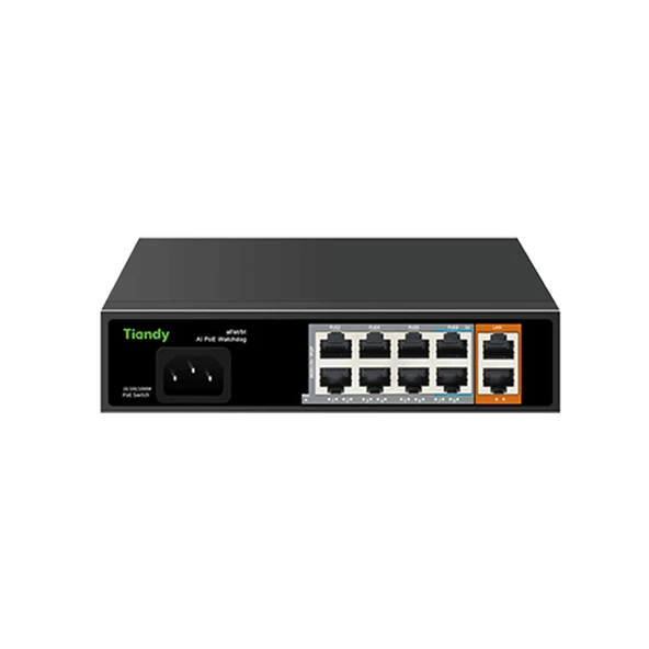 Tiandy PS-1008E-2GI 8 Port Yönetilmeyen AI POE Switch ürün görseli 1